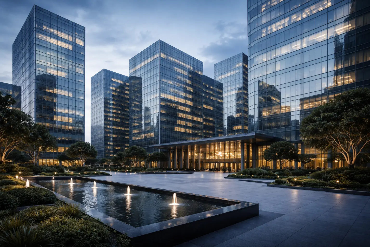 Исламский деловой центр с геометрическим орнаментом